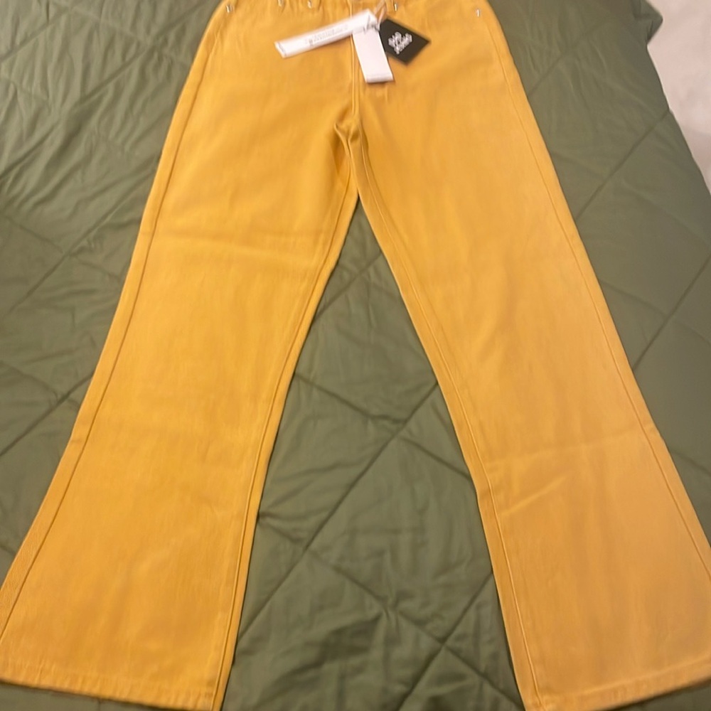 SALE TODAY!! NWT monkey ride dad jeans in golden mustard size 3